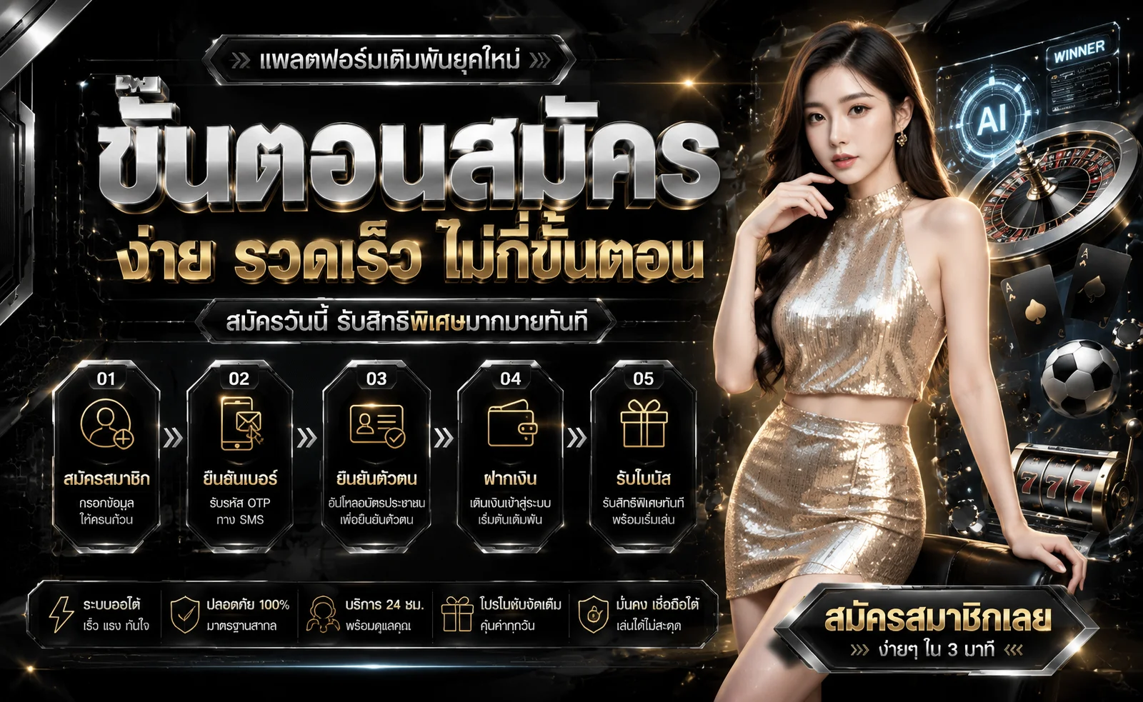ขั้นตอนสมัครสมาชิก SMR168 ผ่านมือถือ กรอกเบอร์รับ OTP